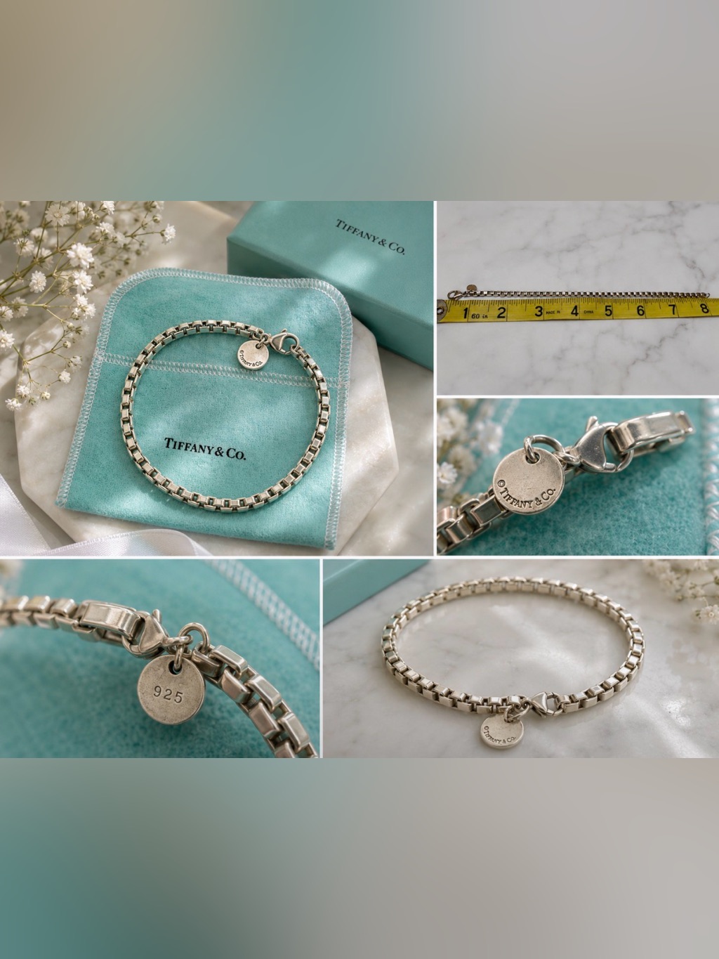 Discontinued Vintage Tiffany & Co. Sterling Silver Venetian Link Bracelet 925